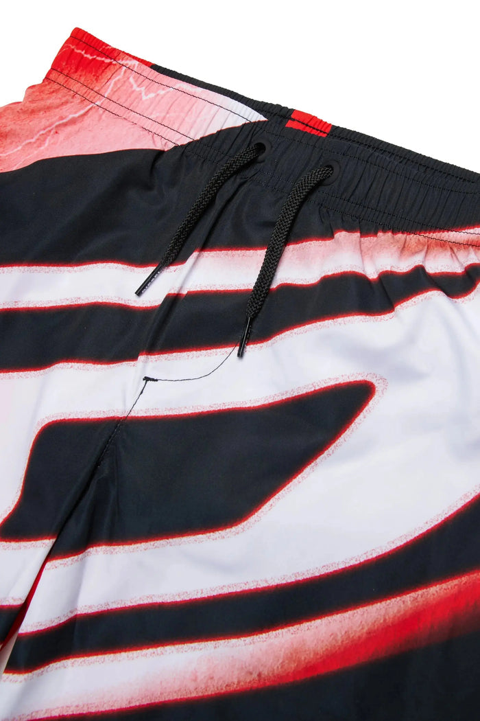 Swim shorts with all-over blurred print
