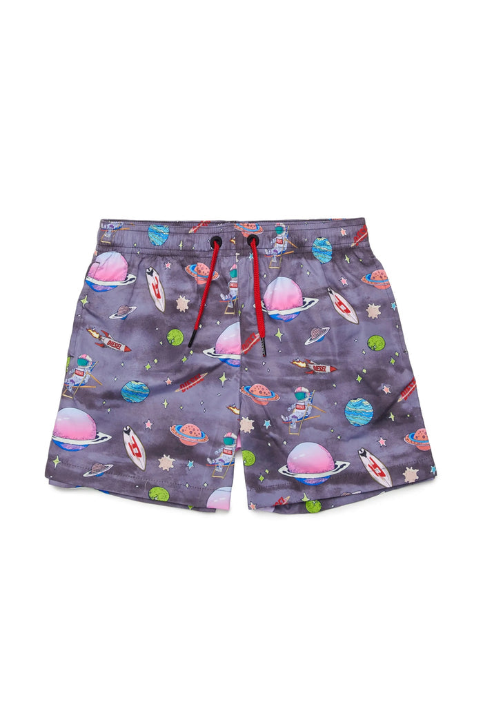 Swim shorts with all-over space print