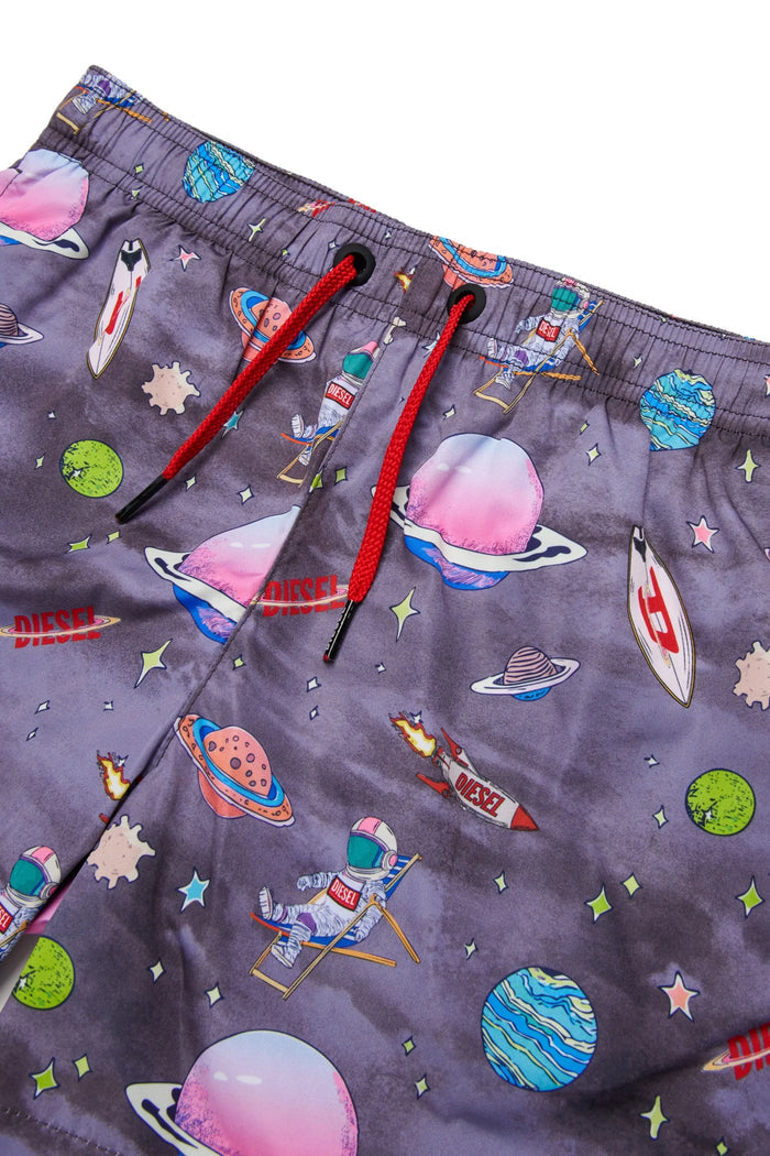 Swim shorts with all-over space print
