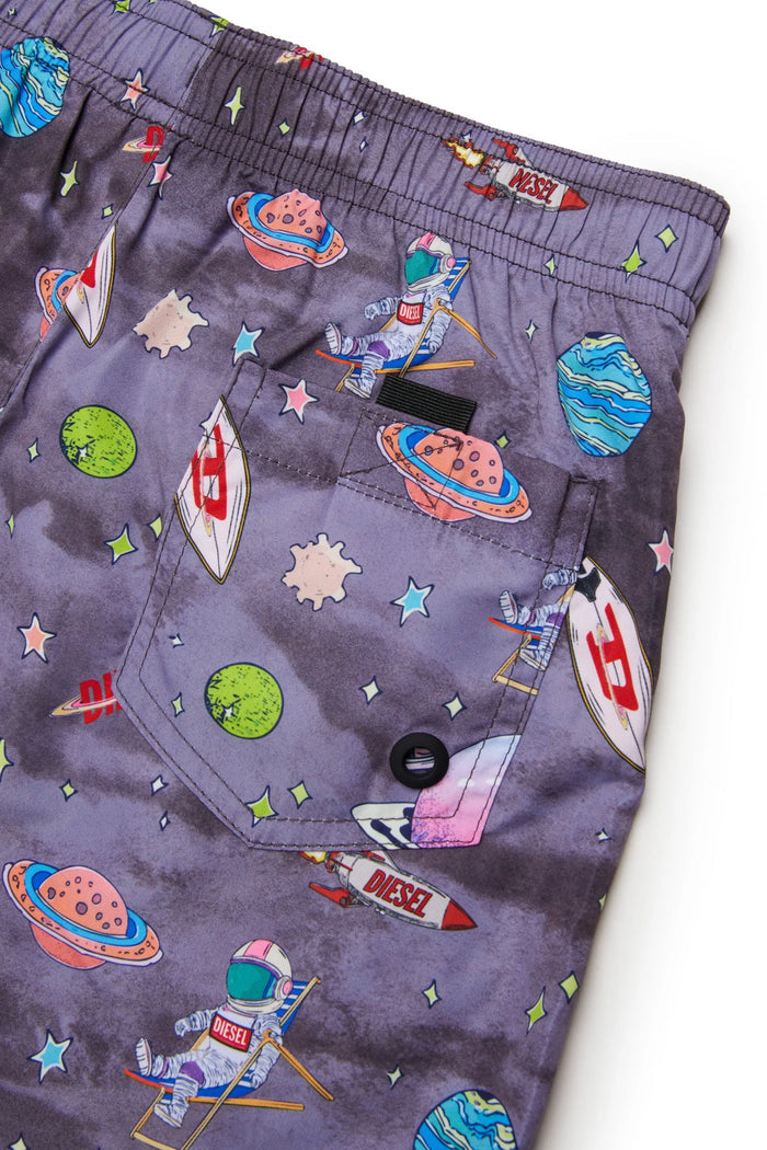 Swim shorts with all-over space print