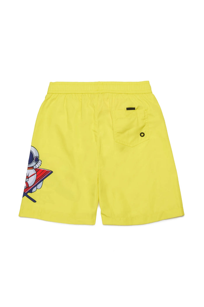 Swim shorts with astronaut print