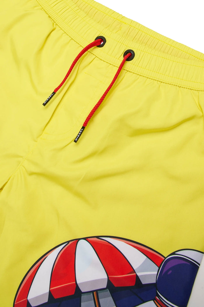 Swim shorts with astronaut print