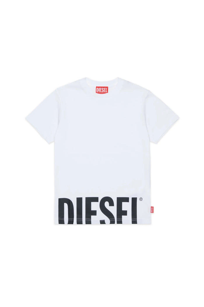 T-shirt with cut-off logo