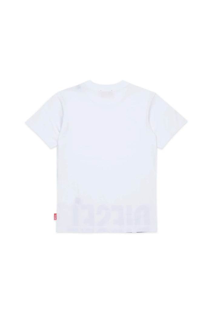 T-shirt with cut-off logo