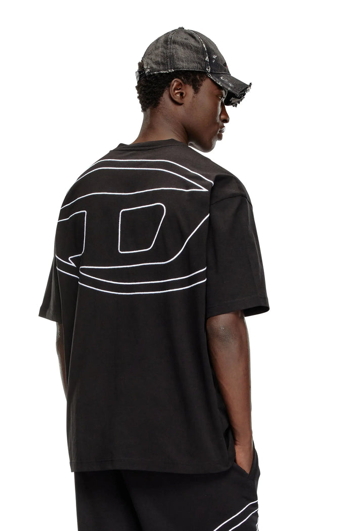 T-shirt with maxi oval D embroidery