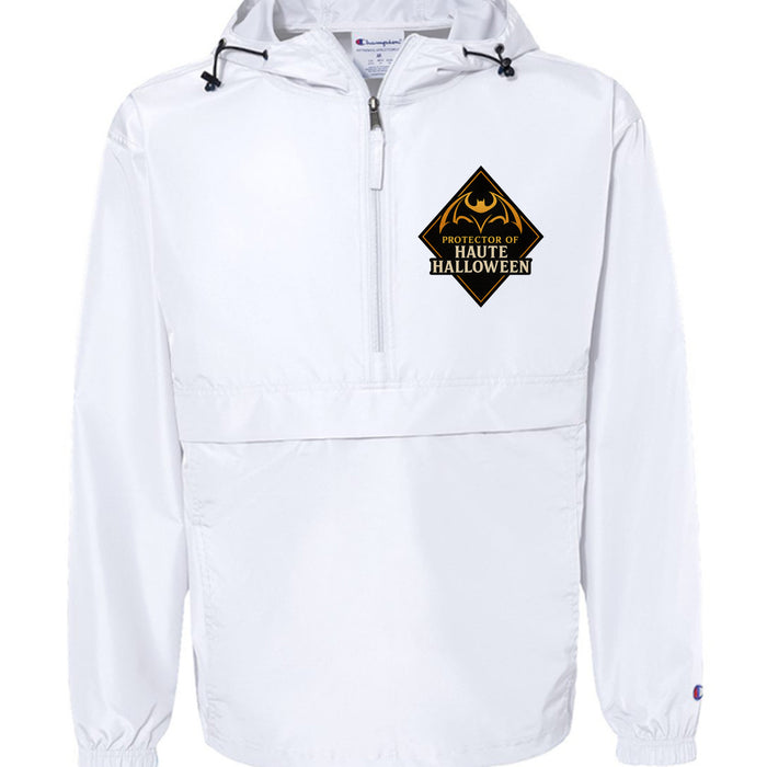 “The Protector™ Men’s Luxe Rain Anorak – Wind & Rain Resistant Style.”