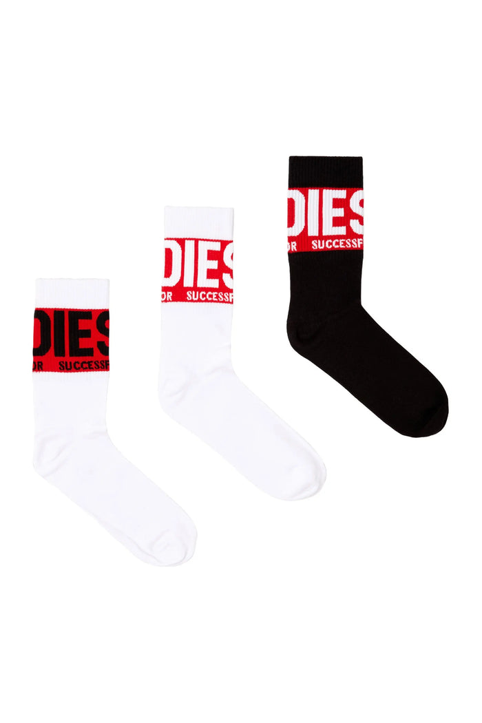 Three-pack of socks with logo cuffs
