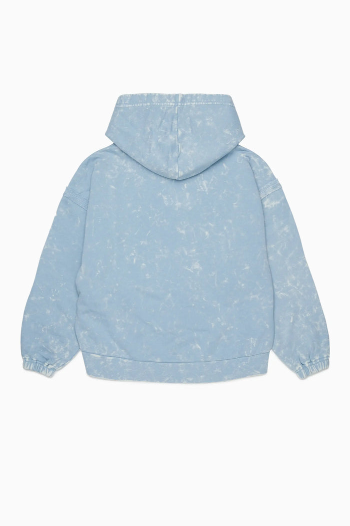 Tie-dye-effect hoodie with rainbow logo