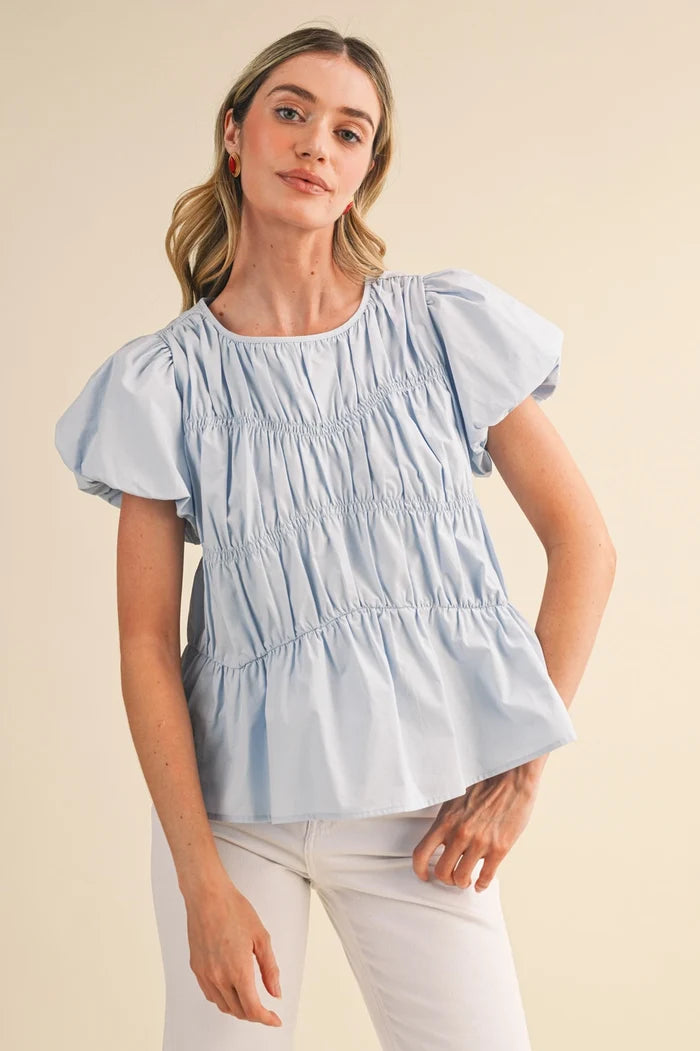 Tiered Bubble Sleeve Top