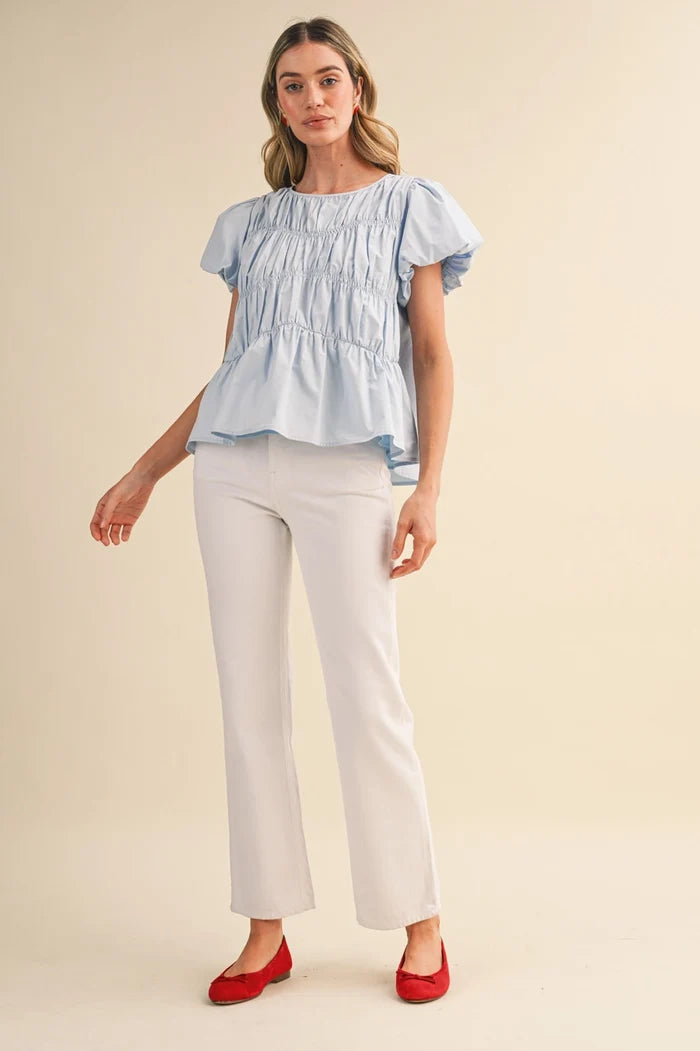 Tiered Bubble Sleeve Top
