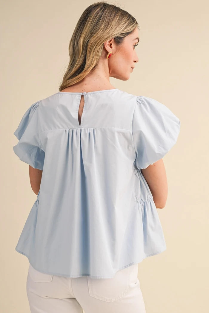 Tiered Bubble Sleeve Top