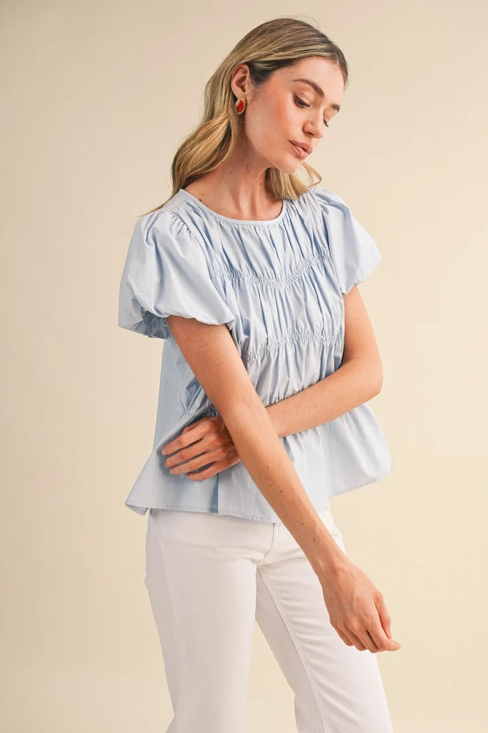 Tiered Bubble Sleeve Top