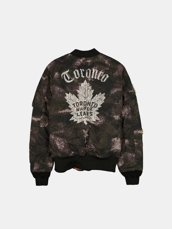 TORONTO MAPLE LEAFS X ALPHA X NEW ERA MA-1 BOMBER JACKET (BLACK CAMO) OUTERWEAR Alpha Industries