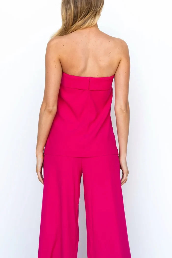 Tube Top and Wide Leg Pants Set