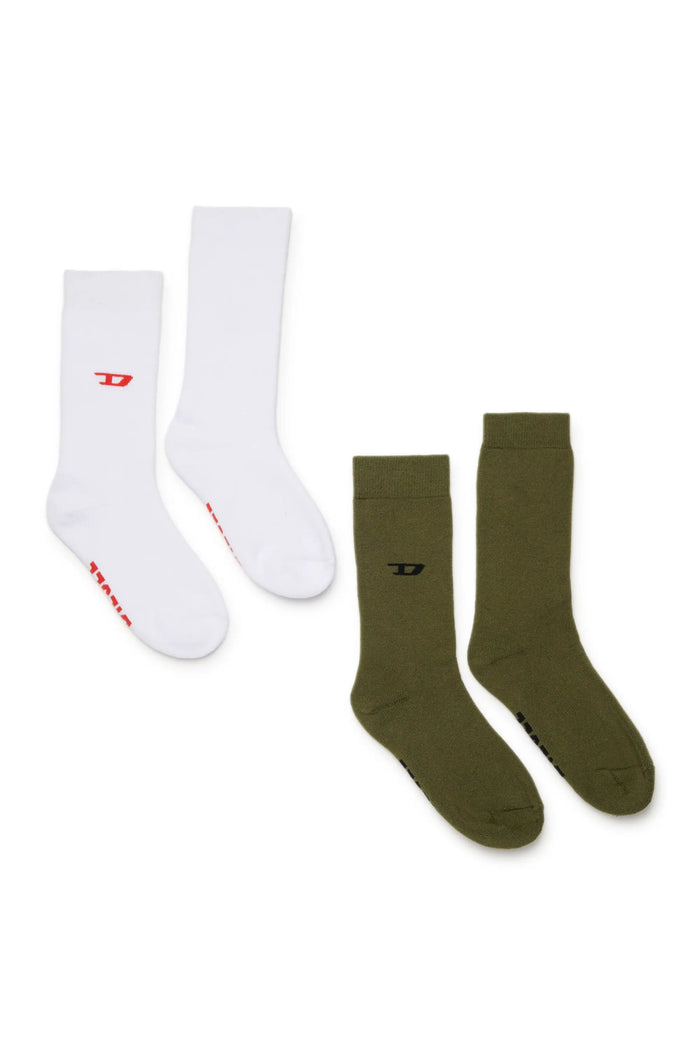 Two-pack cotton socks with logo details