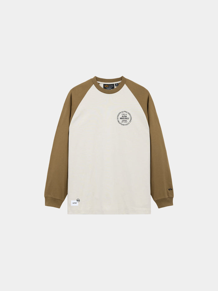 UNFRM LONG-SLEEVED RAGLAN T-SHIRT TOP Alpha Industries TAN XS