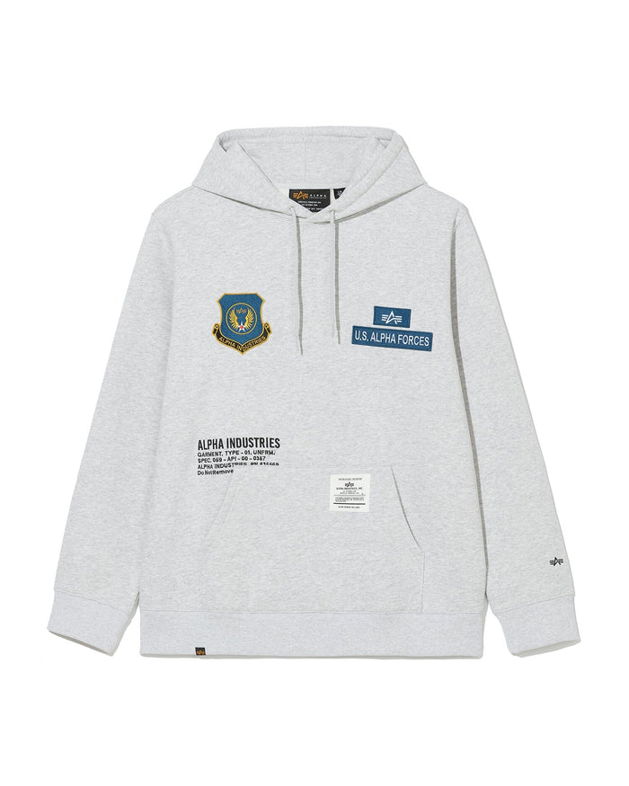 ALPHA BADGE HOODIE TOP Alpha Industries GREY MEDIUM L