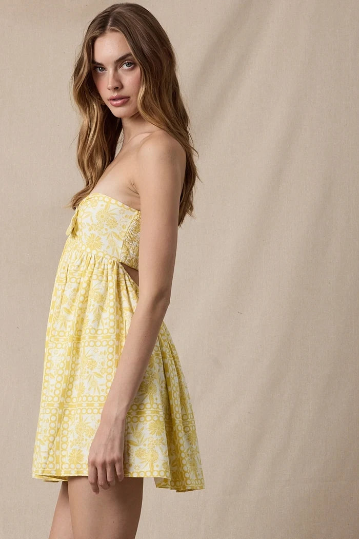 Vintage Floral Mini Dress - Greige Goods