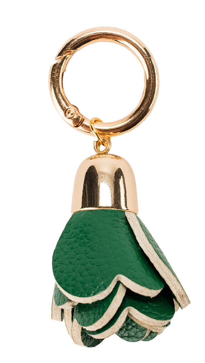 Leather Flower Tassel Green