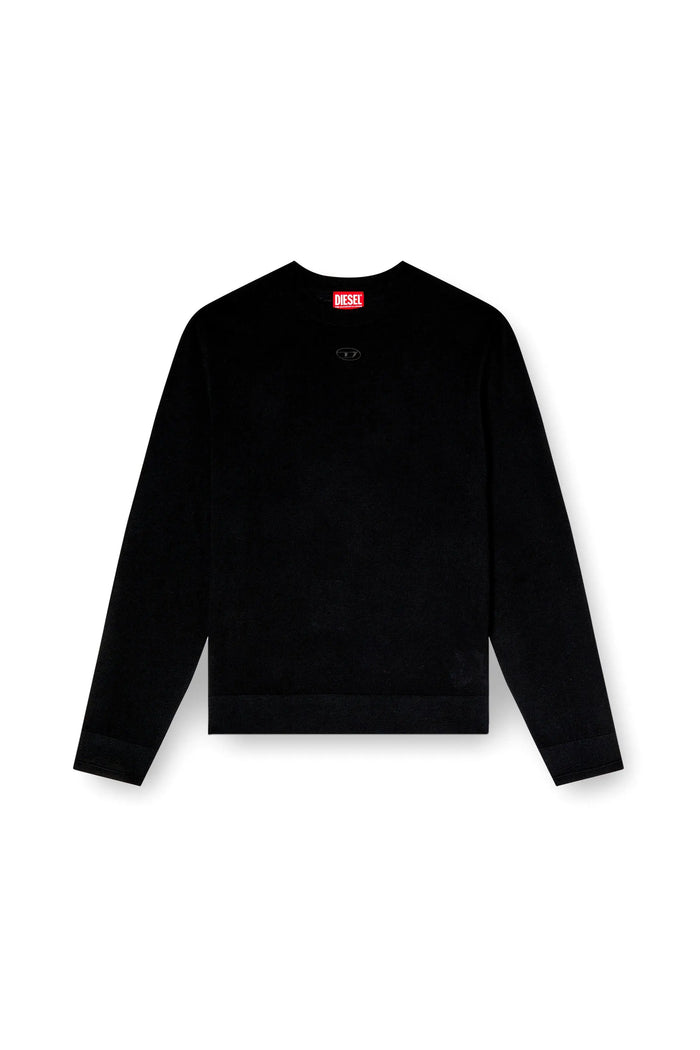 Wool jumper with cut-out logo