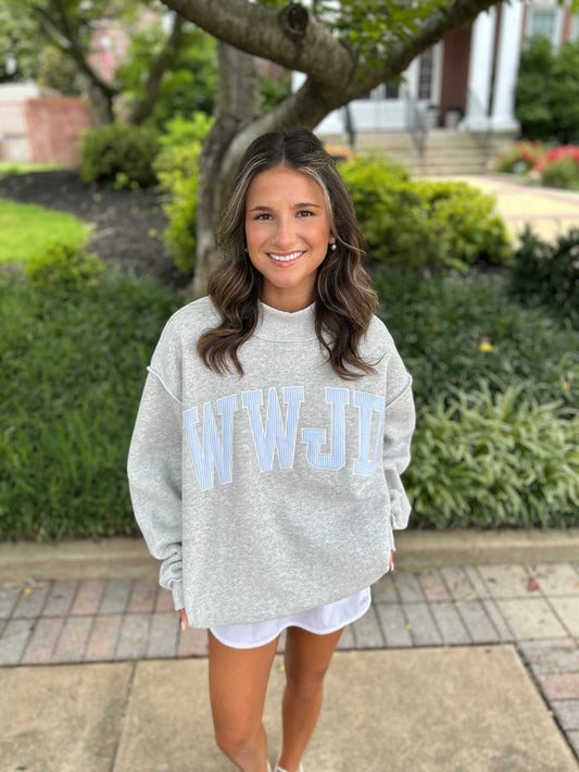 WWJD STRIPES MOCKNECK