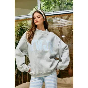 WWJD STRIPES MOCKNECK