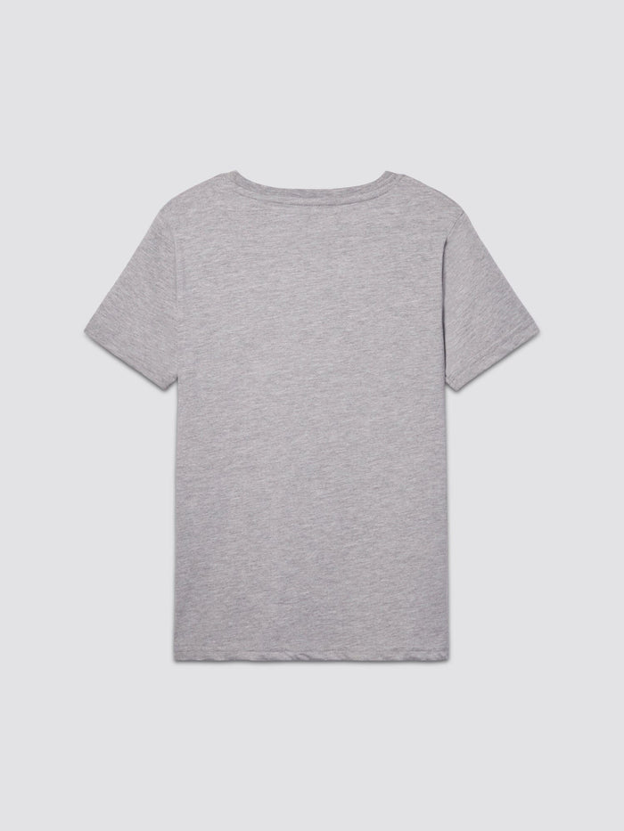 Youth Basic Tee by Alpha Industries, short-sleeved light gray cotton shirt.