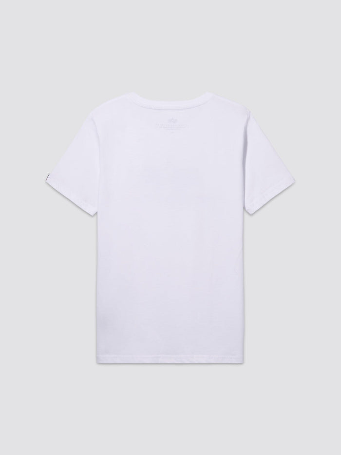 Youth Basic Tee from Alpha Industries in white cotton with short sleeves.