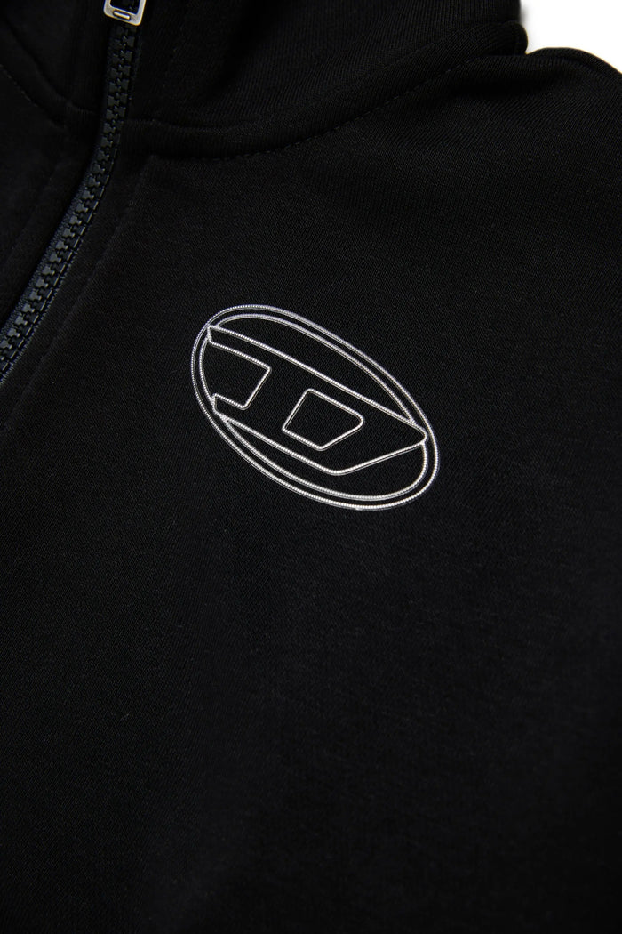 Zip-up sweatshirt with Oval D logo